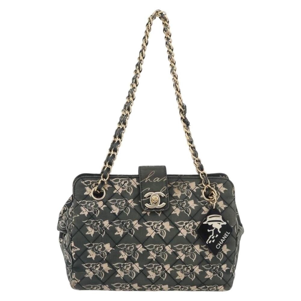 Chanel Matelasse Nylon Chain Shoulder Bag Green